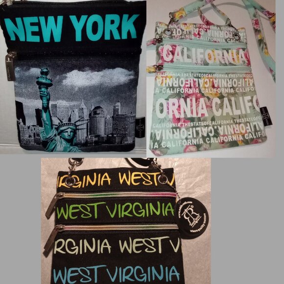 Robin Ruth Crossbody Lot of 3 - California West Virginia New York - Picture 2 of 5